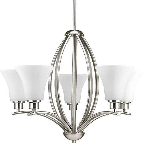 Progress P4490-09 Joy Collection Five-Light Brushed Nickel Etched White Inside Glass Traditional Chandelier Light Alternate Image.jpg