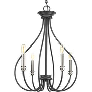 Progress P400029-143 Whisp Collection Four-Light Graphite Farmhouse Chandelier Light Alternate Image.jpg