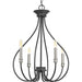 Progress P400029-143 Whisp Collection Four-Light Graphite Farmhouse Chandelier Light Alternate Image.jpg