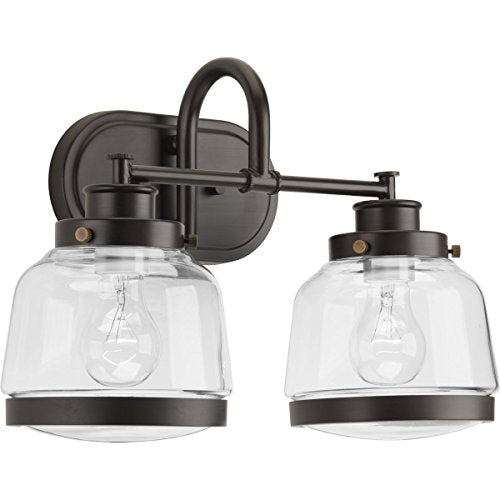 Progress P300081-020 Judson Collection Two-Light Antique Bronze Clear Glass Farmhouse Bath Vanity Light Alternate Image.jpg