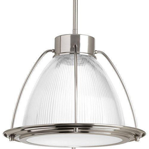 Progress P5143-0930K9 Prismatic Glass LED Collection One-Light Brushed Nickel Prismatic Glass Coastal Pendant Light Alternate Image.jpg