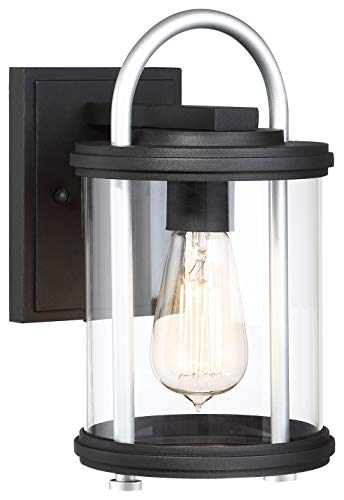 Minka-Lavery 72671-32 Keyser One Light Outdoor Wall Mount, Coal W/Silver Accent Alternate Image 2.jpg