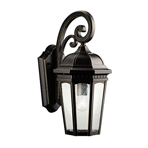 Kichler 9033RZ Courtyard One Light Outdoor Wall Mount, Rubbed Bronze Alternate Image.jpg