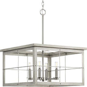 Progress P400253-009 Hedgerow Collection Four-Light Brushed Nickel and Grey Washed Oak Farmhouse Style Chandelier Light Alternate Image.jpg