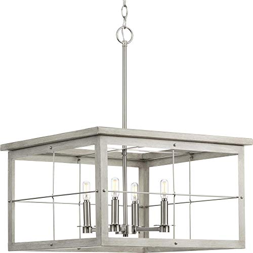 Progress P400253-009 Hedgerow Collection Four-Light Brushed Nickel and Grey Washed Oak Farmhouse Style Chandelier Light Alternate Image.jpg