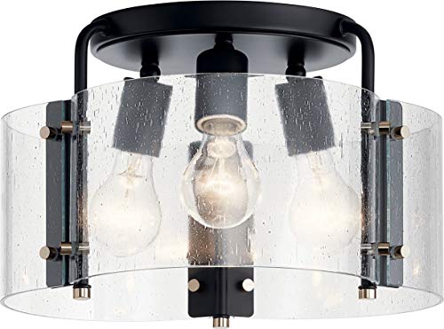 Kichler 42954BK Thoreau Three Light Semi Flush Mount, Black Alternate Image 2.jpg