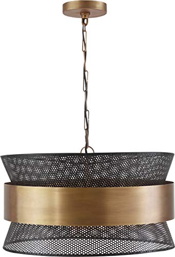 Capital Lighting 330447PK Loren Four Light Pendant, Patinaed Brass and Black Alternate Image.jpg