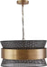 Capital Lighting 330447PK Loren Four Light Pendant, Patinaed Brass and Black Alternate Image.jpg