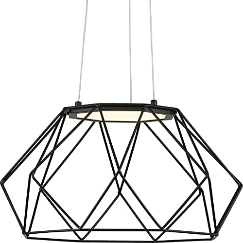 Progress P500319-031-30 Geodesic LED Collection Matte Black Modern Style Medium Hanging Pendant Light Alternate Image.jpg