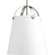 Progress P500046-104 Galley Collection Two-Light Polished Nickel Linen Shade Coastal Pendant Light Alternate Image.jpg