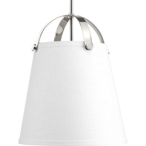 Progress P500046-104 Galley Collection Two-Light Polished Nickel Linen Shade Coastal Pendant Light Alternate Image.jpg