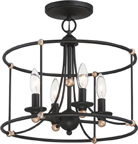 Minka-Lavery 1049-677 Westchester County Four Light Semi Flush Mount, Sand Coal With Skyline Gold Leaf Alternate Image.jpg