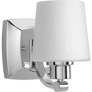 Progress P300016-015 Glance Collection One-Light Polished Chrome Etched White Linen Glass Farmhouse Bath Vanity Light Alternate Image.jpg