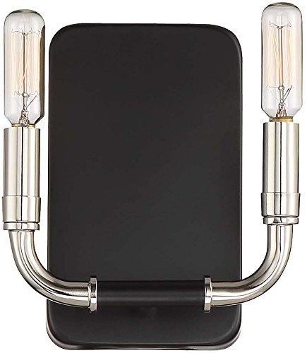 Minka-Lavery 4062-572 Liege Two Light Wall Sconce, Coal w/Polished Nickel Highlights Alternate Image.jpg