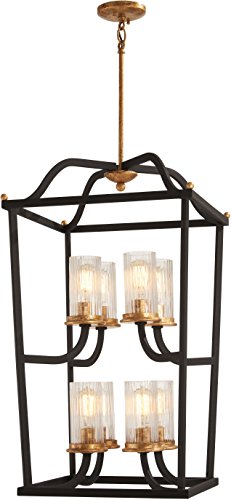 Minka-Lavery 4518-100 Posh Horizon Eight Light Pendant, Sand Coal W/Gold Leaf Alternate Image.jpg
