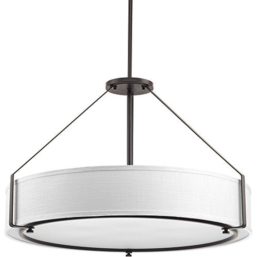 Progress P5021-20 Ratio Collection Six-Light Antique Bronze Fabric Shade Coastal Mini-Pendant Light Alternate Image.jpg