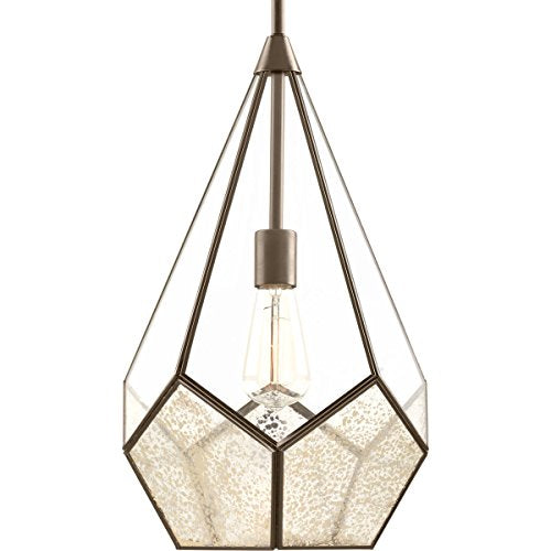 Progress P5319-20 Cinq Collection One-Light Antique Bronze Antique Mirror Glass Global Pendant Light Alternate Image.jpg