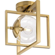 Progress P350218-109 Atwell Collection 10" One-Light Mid-Century Modern Brushed Bronze Clear Glass Semi-Flush Mount Light Alternate Image.jpg