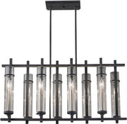 Generation Lighting F2630/8AF/BS Ethan Eight Light Chandelier, Antique Forged Iron / Brushed Steel Alternate Image.jpg