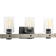 Progress P300125-143 Gulliver Collection Three-Light Graphite Clear Seeded Glass Coastal Bath Vanity Light Alternate Image.jpg