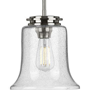 Progress P500238-009 Winslett Collection One-Light Brushed Nickel Clear Seeded Glass Coastal Pendant Light Alternate Image.jpg