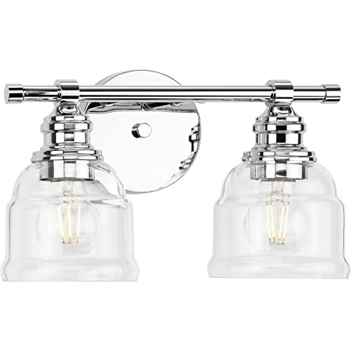 Progress P300374-015 Ambrose Collection Two-Light Farmhouse Polished Chrome Clear Glass Bath Vanity Light Alternate Image.jpg
