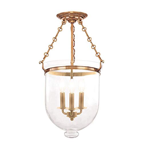 Hudson Valley 253-AGB-C1 Hampton Three Light Semi Flush Mount, Aged Brass Alternate Image.jpg