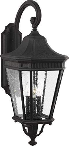 Generation Lighting OL5424BK Cotswold Lane Three Light Outdoor Wall Lantern, Black Alternate Image.jpg