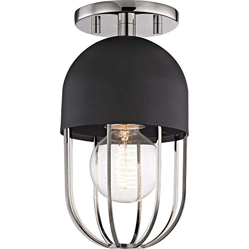 Mitzi H145601-PN/BK Haley One Light Flush Mount, Polished Nickel/Black Alternate Image.jpg