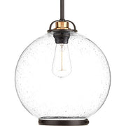 Progress P5311-20 Chronicle Collection One-Light Antique Bronze Clear Seeded Opal Etched Glass Coastal Pendant Light Alternate Image.jpg