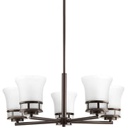 Progress P4613-20 Cascadia Collection Five-Light Antique Bronze Etched Glass Coastal Chandelier Light Alternate Image.jpg