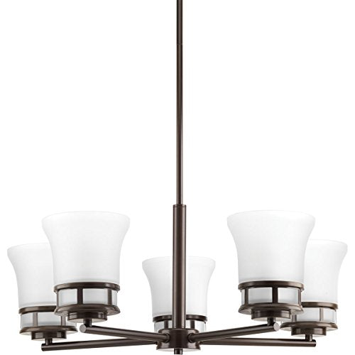 Progress P4613-20 Cascadia Collection Five-Light Antique Bronze Etched Glass Coastal Chandelier Light Alternate Image.jpg