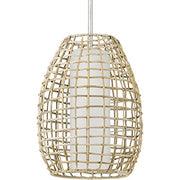 Progress P550083-141 Pawley Collection One-Light Galvanized and Natural Rattan Indoor/Outdoor Hanging Pendant Light Alternate Image.jpg