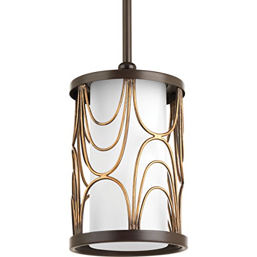 Progress P5082-20 Cirrine Collection One-Light Antique Bronze Etched White Glass Global Mini-Pendant Light Alternate Image.jpg