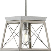 Progress P500041-141 Briarwood Collection One-Light Galvanized and Bleached Oak Farmhouse Style Hanging Mini-Pendant Light Alternate Image.jpg