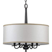 Progress P400218-031 Durrell Collection Four-Light Matte Black Sailcloth Linen Fabric Shade Coastal Chandelier Light Alternate Image.jpg