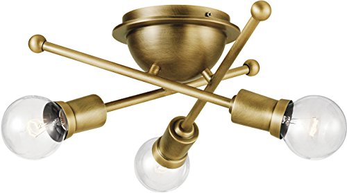 Kichler 43196NBR Armstrong Three Light Flush Mount, Natural Brass Alternate Image.jpg