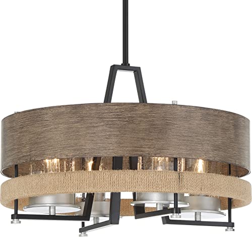 Minka-Lavery 2764-733 Silver Creek Four Light Convertible Pendant, Stone Grey, Coal & Brushed Nickel Alternate Image 2.jpg