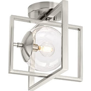 Progress P350218-009 Atwell Collection 10" One-Light Mid-Century Modern Brushed Nickel Clear Glass Semi-Flush Mount Light Alternate Image.jpg
