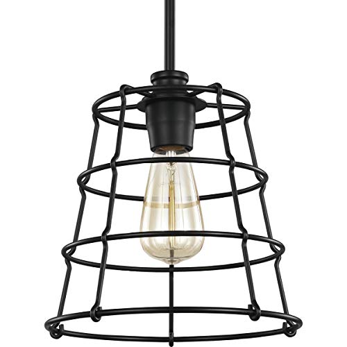 Progress P500281-031 Chambers Collection One-Light Matte Black Farmhouse Pendant Light Alternate Image.jpg