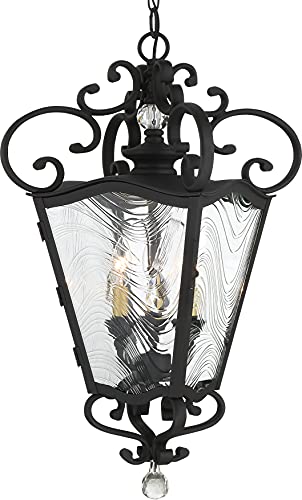 Minka-Lavery 9334-661 Brixton Ivy Three Light Outdoor Chain Hung, Coal W/Honey Gold Highlight Alternate Image.jpg