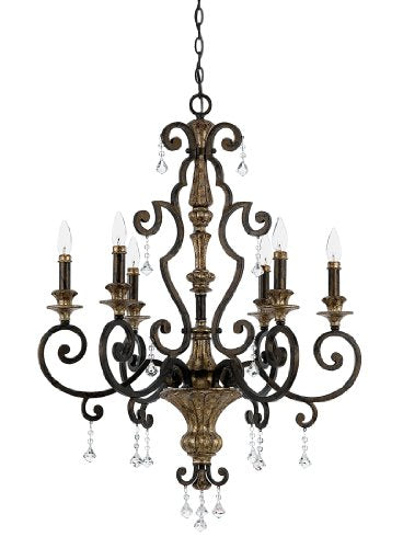 Quoizel MQ5006HL Marquette Six Light Chandelier, Heirloom Alternate Image 3.jpg