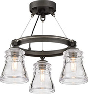 Minka-Lavery 2735-709 Graham Avenue Three Light Semi Flush Mount, Smoked Iron And Brushed Nickel Alternate Image.jpg