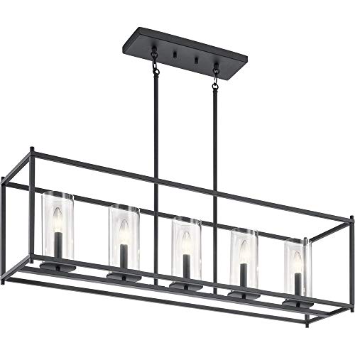 Kichler 43995BK Crosby Five Light Linear Chandelier, Black Alternate Image 4.jpg