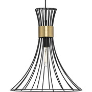 Progress P500365-31M Lorin Collection One-Light Mid-Century Modern Matte Black Metal Pendant Light Alternate Image.jpg