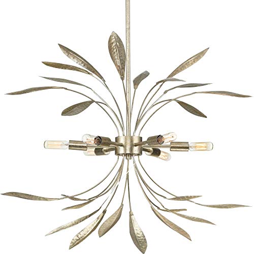 Progress P500415-176 Mariposa Collection Six-Light Gilded Silver Hanging Pendant Light Alternate Image.jpg