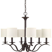 Progress P4739-20 Inspire Collection Six-Light Antique Bronze White Linen Shade Traditional Chandelier Light Alternate Image.jpg