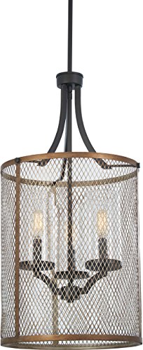 Minka-Lavery 4692-107 Marsden Commons Three Light Pendant, Smoked Iron W/Aged Gold Alternate Image.jpg