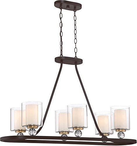 Minka-Lavery 3076-416 Studio 5 Five Light Island Pendant, Painted Bronze W/Natural Brush Alternate Image.jpg