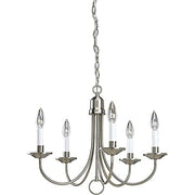 Progress P4008-09 Five-Light Brushed Nickel White Candles Traditional Chandelier Light Alternate Image.jpg